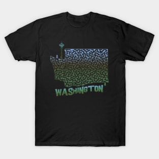 Washington State Outline Maze & Labyrinth T-Shirt